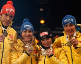 Magdalena Neuner konnte zwar 17 WM-Medaillen holen, aber nur drei bei Olympia.