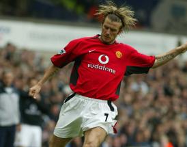 Beckham in Aktion für Manchester United