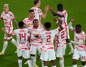 Ein Teil der Leipziger Mannschaft in der Champions League