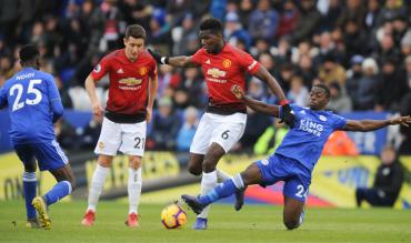 Manchester United gegen Leicester City.