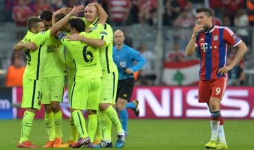 Barcelona feiert das Weiterkommen 2015