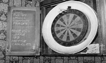 Eine Dartscheibe aus dem 20. Jahrhundert