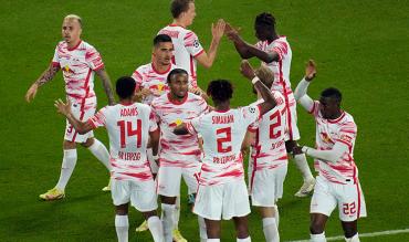 Ein Teil der Leipziger Mannschaft in der Champions League