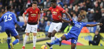 Manchester United gegen Leicester City.