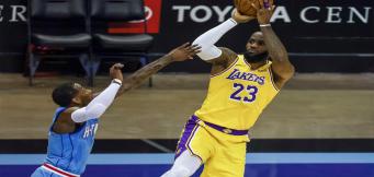 LeBron James im Trikot der Lakers