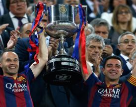 Xavi und Iniesta als Gewinner der Copa Del Rey